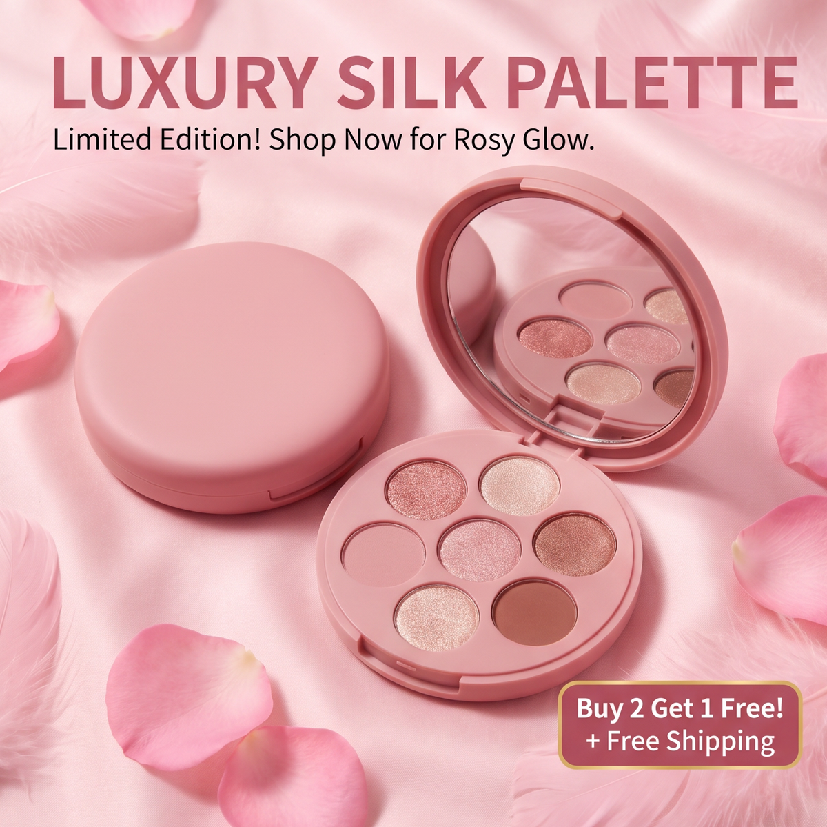 7-Shade Rosy Nude Eyeshadow Palette