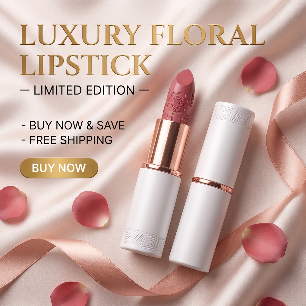 Floral Embossed Velvet Matte Lipstick