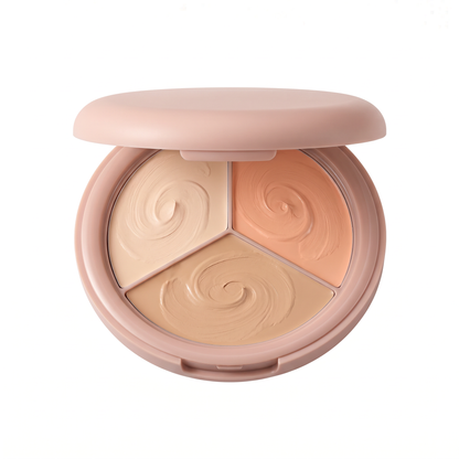3-in-1 Cream Concealer Palette – Color Correcting & Soft Matte Finish