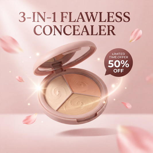 3-in-1 Cream Concealer Palette – Color Correcting & Soft Matte Finish