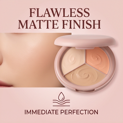 3-in-1 Cream Concealer Palette – Color Correcting & Soft Matte Finish