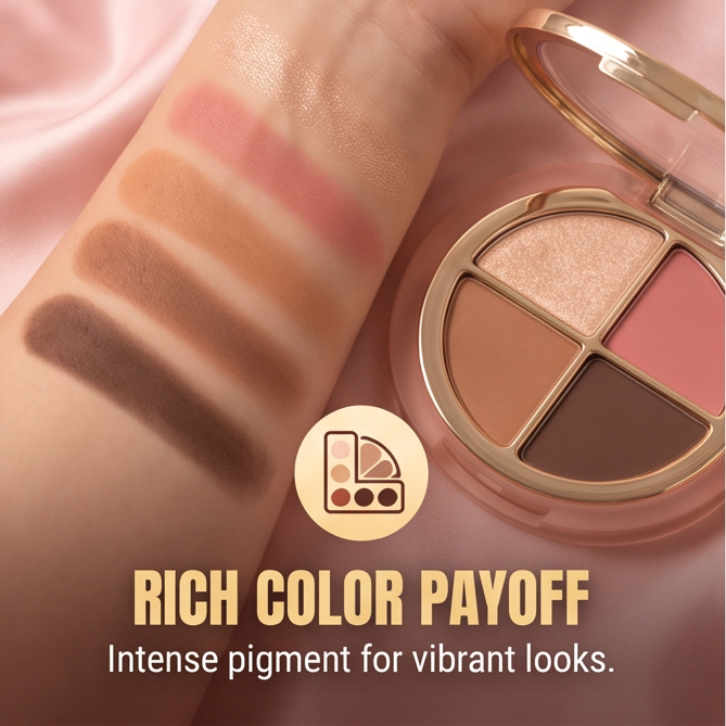 4-Color Rose Gold Eyeshadow Quad