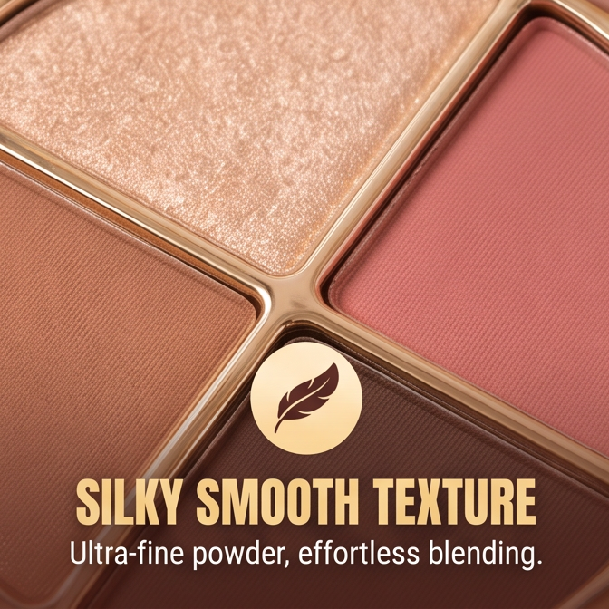 4-Color Rose Gold Eyeshadow Quad