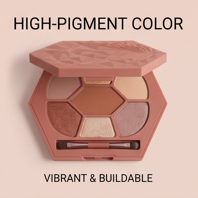 9-Color Geometric Rose Eyeshadow Palette