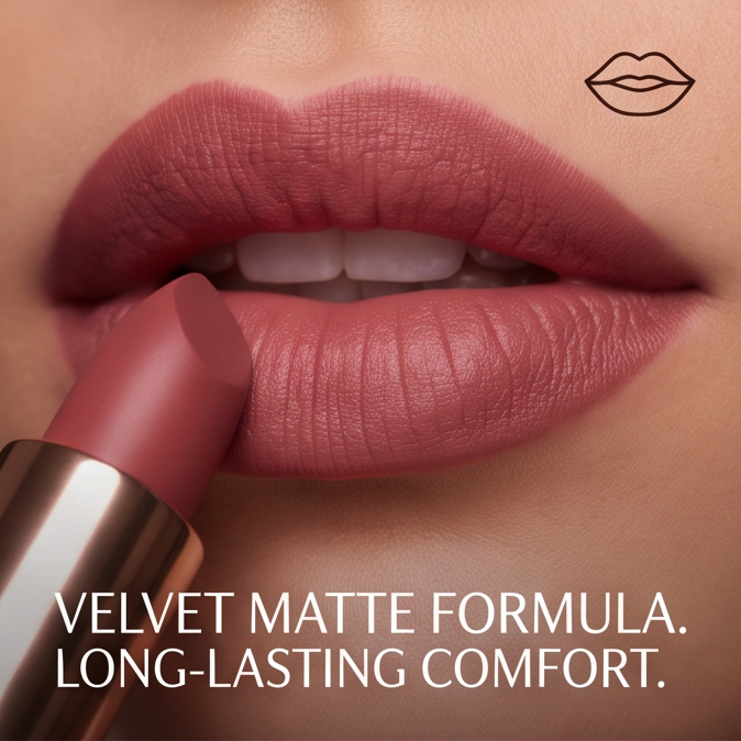 Floral Embossed Velvet Matte Lipstick
